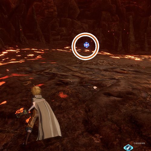 بازیکن در کنار سلول داده از تلاش چهارم فصل چهارم در Sword Art Online Fractured Daydream ایستاده است.