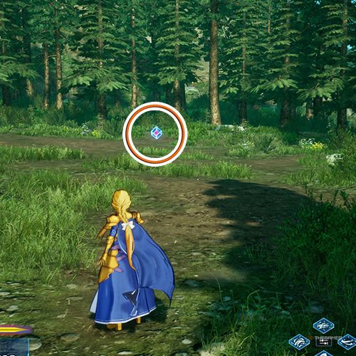 بازیکن در کنار سلول داده از تلاش جانبی چهارم فصل چهارم در Sword Art Online Fractured Daydream ایستاده است.