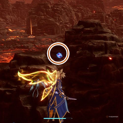 بازیکن در کنار سلول داده از تلاش پنجم فصل دوم در Sword Art Online Fractured Daydream ایستاده است.