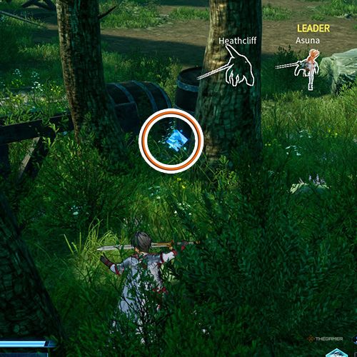 The player is standing next to the remnant 3 from the second chapter&rsquo;s first quest in Sword Art Online Fractured Daydream