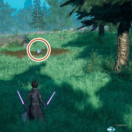 The player is standing next to the remnant no 1 from the third chapter&rsquo;s first side quest in Sword Art Online Fractured Daydream