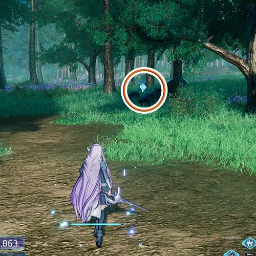 The player is standing next to the remnant no 2 from the fifth chapter&rsquo;s first quest in Sword Art Online Fractured Daydream