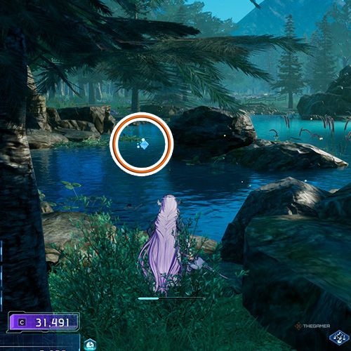 The player is standing next to the remnant no 3 from the fifth chapter&rsquo;s first quest in Sword Art Online Fractured Daydream
