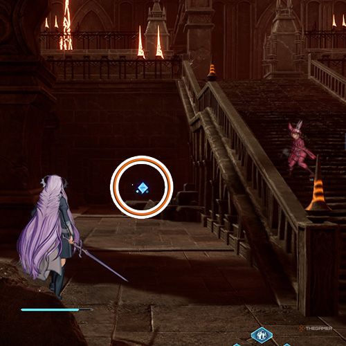 The player is standing next to the remnant no 3 from the fourth chapter&rsquo;s first quest in Sword Art Online Fractured Daydream