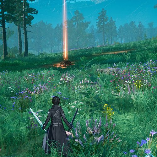 The player is standing next to the treasure chest 1 from the first chapter&rsquo;s ninth quest in Sword Art Online Fractured Daydream