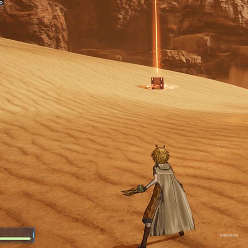 The player is standing next to the treasure chest 2 from the first chapter&rsquo;s seventh quest in Sword Art Online Fractured Daydream