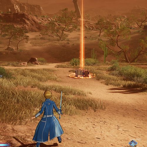 The player is standing next to the treasure chest 4 from the first chapter&rsquo;s sixth quest in Sword Art Online Fractured Daydream
