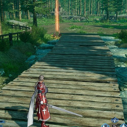 The player is standing next to the treasure chest 4 from the second chapter&rsquo;s first quest in Sword Art Online Fractured Daydream