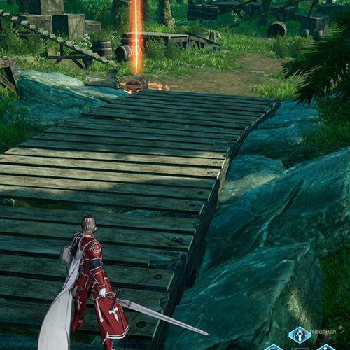 The player is standing next to the treasure chest 5 from the second chapter&rsquo;s first quest in Sword Art Online Fractured Daydream
