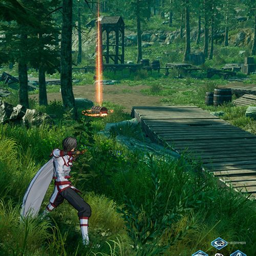 The player is standing next to the treasure chest 8 from the second chapter&rsquo;s first quest in Sword Art Online Fractured Daydream