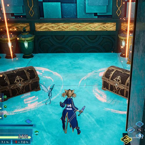 The player is standing next to the treasure chest no 1 and 2 from the third chapter&rsquo;s fifth quest in Sword Art Online Fractured Daydream