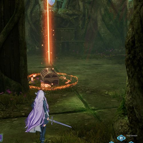 The player is standing next to the treasure chest no 1 from the fifth chapter&rsquo;s second quest in Sword Art Online Fractured Daydream