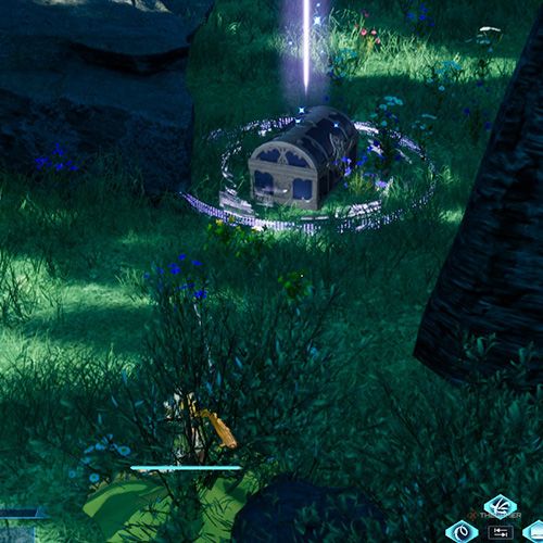 The player is standing next to the treasure chest no 1 from the fifth chapter&rsquo;s second side quest in Sword Art Online Fractured Daydream