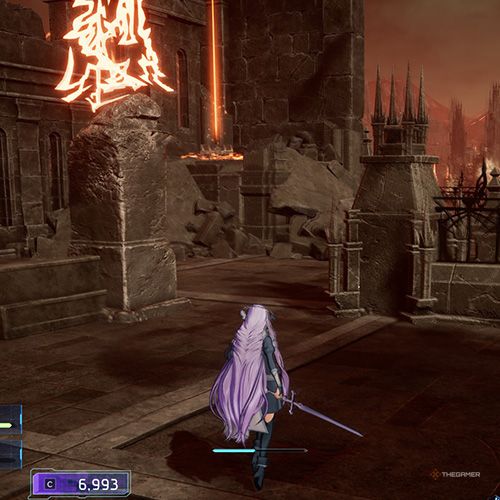 The player is standing next to the treasure chest no 1 from the fourth chapter&rsquo;s first quest in Sword Art Online Fractured Daydream