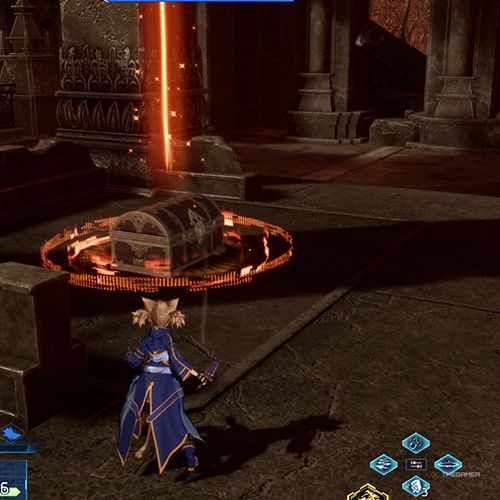 The player is standing next to the treasure chest no 1 from the fourth chapter&rsquo;s second quest in Sword Art Online Fractured Daydream