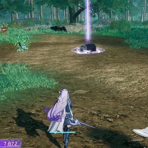 The player is standing next to the treasure chest no 2 from the fifth chapter&rsquo;s first quest in Sword Art Online Fractured Daydream