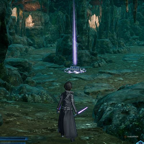 The player is standing next to the treasure chest no 2 from the fourth chapter&rsquo;s fourth side quest in Sword Art Online Fractured Daydream