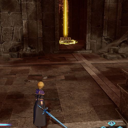 The player is standing next to the treasure chest no 3 from the fourth chapter&rsquo;s first quest in Sword Art Online Fractured Daydream