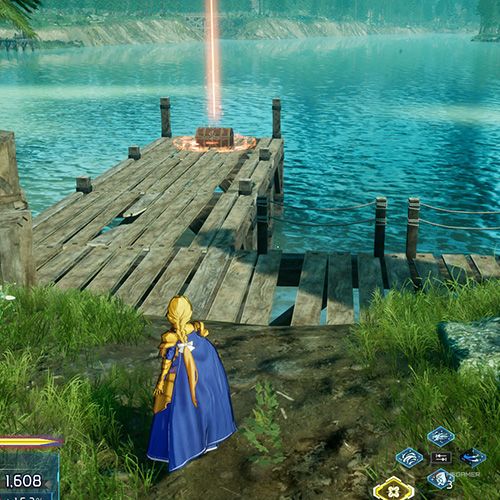 The player is standing next to the treasure chest no 3 from the fourth chapter&rsquo;s fourth side quest in Sword Art Online Fractured Daydream