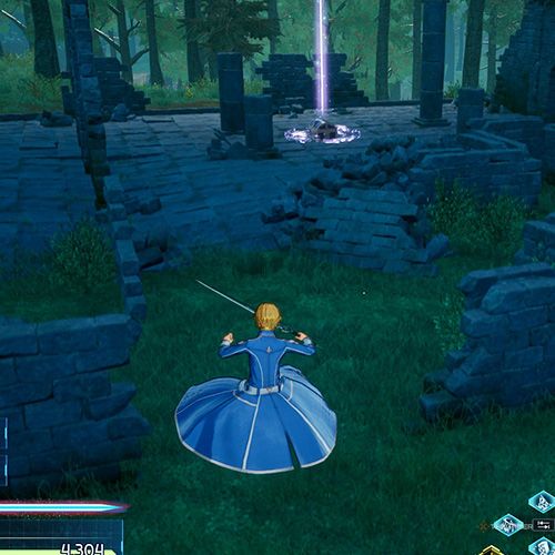 The player is standing next to the treasure chest no 3 from the third chapter&rsquo;s first side quest in Sword Art Online Fractured Daydream