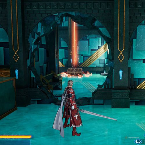 The player is standing next to the treasure chest no 3 from the third chapter&rsquo;s fourth quest in Sword Art Online Fractured Daydream