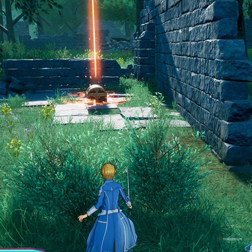 The player is standing next to the treasure chest no 4 from the third chapter&rsquo;s first side quest in Sword Art Online Fractured Daydream