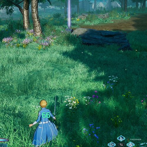 The player is standing next to the treasure chest no 5 from the third chapter&rsquo;s first side quest in Sword Art Online Fractured Daydream