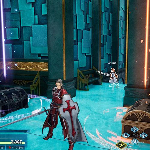 The player is standing next to the treasure chest no 6 and 7 from the third chapter&rsquo;s fourth quest in Sword Art Online Fractured Daydream