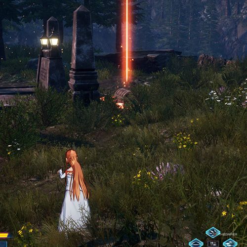 The player is standing next to the treasure chest no 6 from the third chapter&rsquo;s third quest in Sword Art Online Fractured Daydream