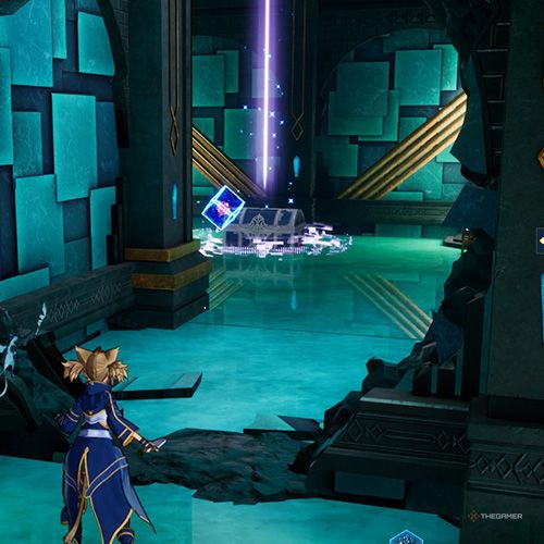 The player is standing next to the treasure chest no 8 from the third chapter&rsquo;s fifth quest in Sword Art Online Fractured Daydream