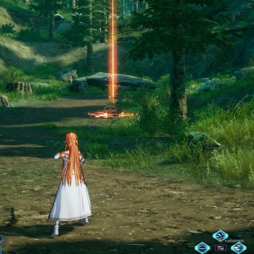 The player is standing next to the treasure chest number five from the additional quest two in Sword Art Online Fractured Daydream