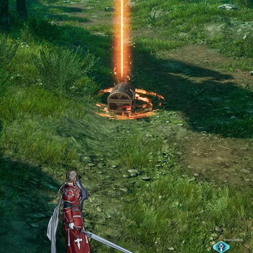 The player is standing next to the treasure chest number two from the additional quest two in Sword Art Online Fractured Daydream