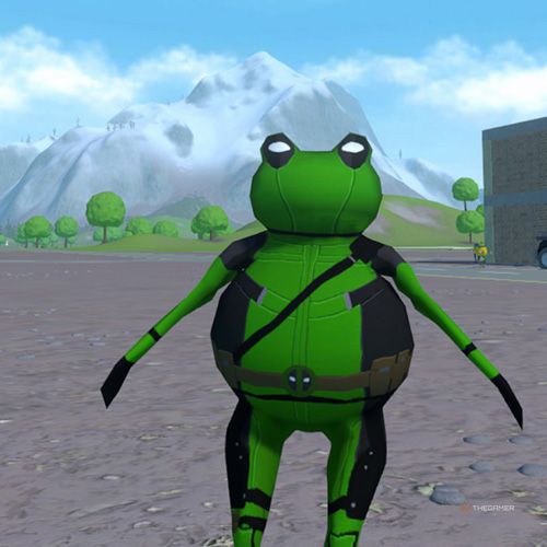 The player is wearing the Dead Pond costume in Amazing Frog
