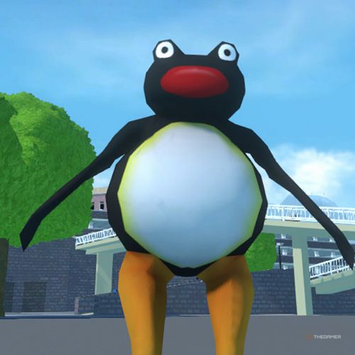 The player is wearing the Pingu Frog costume in Amazing Frog