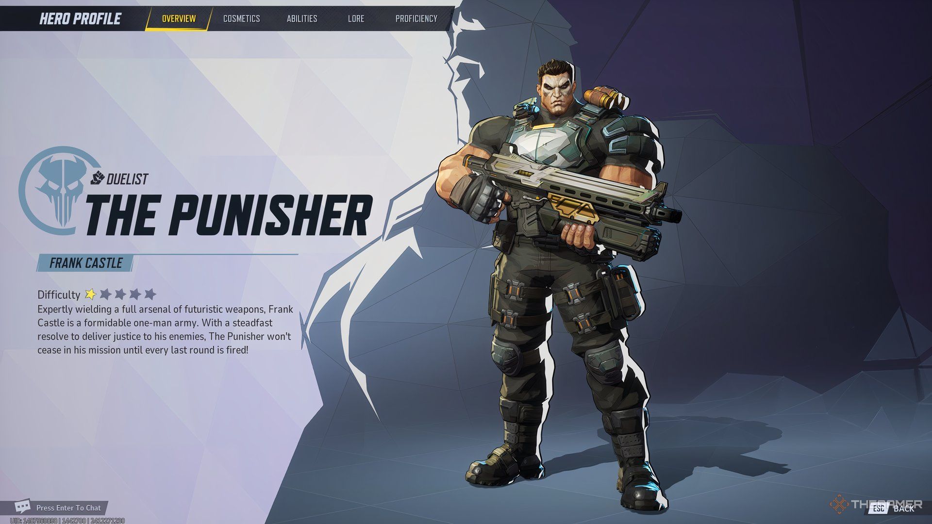 The Punisher display in Marvel Rivals.