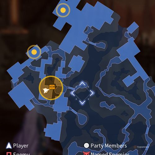 The treasure chest no 1 location is displayed on the map in fourth chapter&rsquo;s quest one in Sword Art Online Fractured Daydream