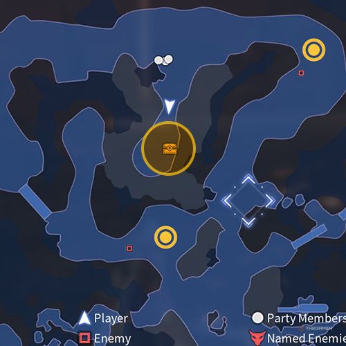 The treasure chest no 1 location is displayed on the map in fourth chapter&rsquo;s side quest four in Sword Art Online Fractured Daydream