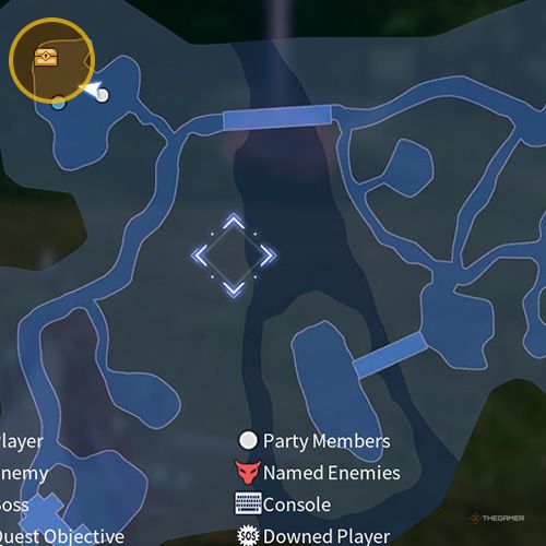 The treasure chest no 1 location is displayed on the map in second chapter&rsquo;s quest two in Sword Art Online Fractured Daydream