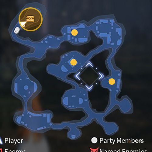 The treasure chest no 1 location is displayed on the map in third chapter&rsquo;s quest three in Sword Art Online Fractured Daydream