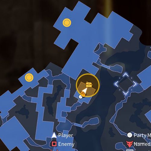 The treasure chest no 3 location is displayed on the map in fourth chapter&rsquo;s quest one in Sword Art Online Fractured Daydream