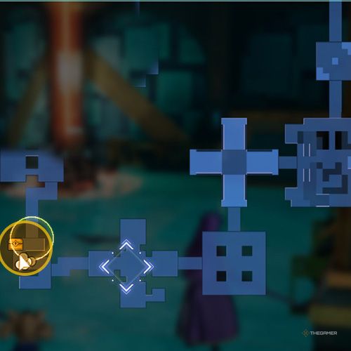 The treasure chest no 5 location is displayed on the map in third chapter&rsquo;s quest five in Sword Art Online Fractured Daydream