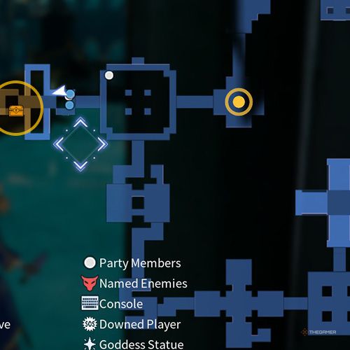 The treasure chest no 7 location is displayed on the map in third chapter&rsquo;s quest five in Sword Art Online Fractured Daydream