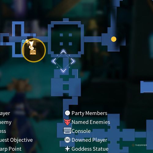 The treasure chest no 8 location is displayed on the map in third chapter&rsquo;s quest five in Sword Art Online Fractured Daydream