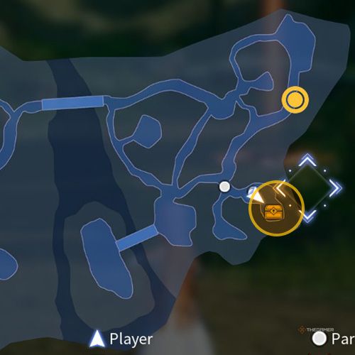 The treasure chest number five location is displayed on the map in additional quest two in Sword Art Online Fractured Daydream