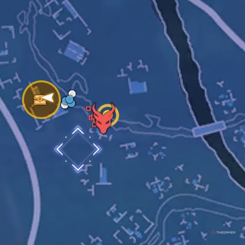 The treasure chest number four location is displayed on the map in fifth chapter&rsquo;s side quest five in Sword Art Online Fractured Daydream