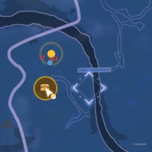 The treasure chest number four location is displayed on the map in fourth chapter&rsquo;s side quest six in Sword Art Online Fractured Daydream