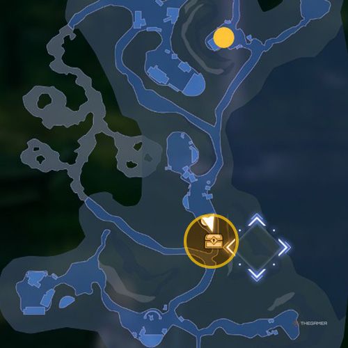 The treasure chest number one location is displayed on the map in additional quest one in Sword Art Online Fractured Daydream