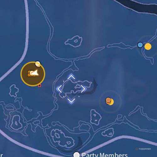 The treasure chest number one location is displayed on the map in fifth chapter&rsquo;s quest one in Sword Art Online Fractured Daydream-1