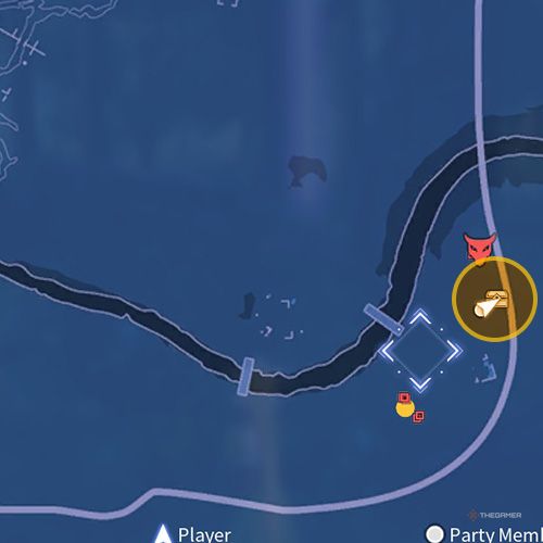 The treasure chest number one location is displayed on the map in fifth chapter&rsquo;s side quest two in Sword Art Online Fractured Daydream