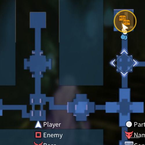 The treasure chest number six and seven location is displayed on the map in fifth chapter&rsquo;s quest two in Sword Art Online Fractured Daydream